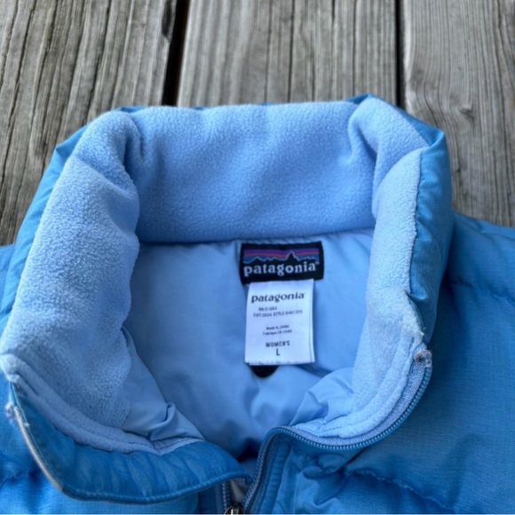 Patagonia Women Sky Blue Puffer Jacket Large - Picture 3 of 5